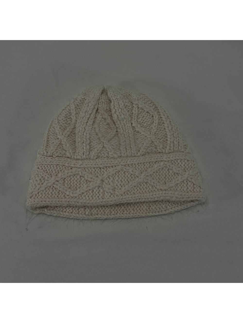 Y2K Beanie Cable Knit White